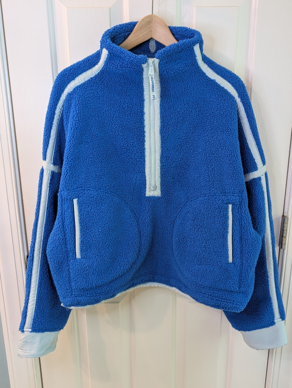 Free People Movement Mountain High 1/2 Zip Fleece Blue Medium - Picture 10 of 10
